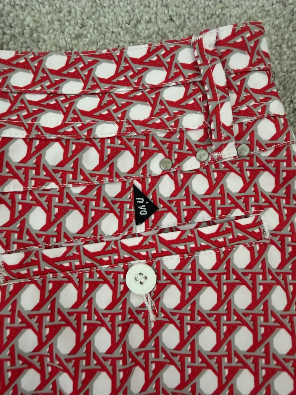 Red Patterned golf skort - Picture 3 of 5